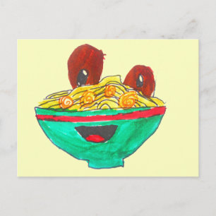 Funny cartoon spaghetti meatballen briefkaart