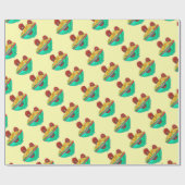 Funny cartoon spaghetti meatballen cadeaupapier (Vlak)