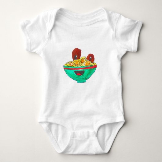 Funny cartoon spaghetti meatballen romper (Voorkant)