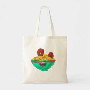 Funny cartoon spaghetti meatballen tote bag