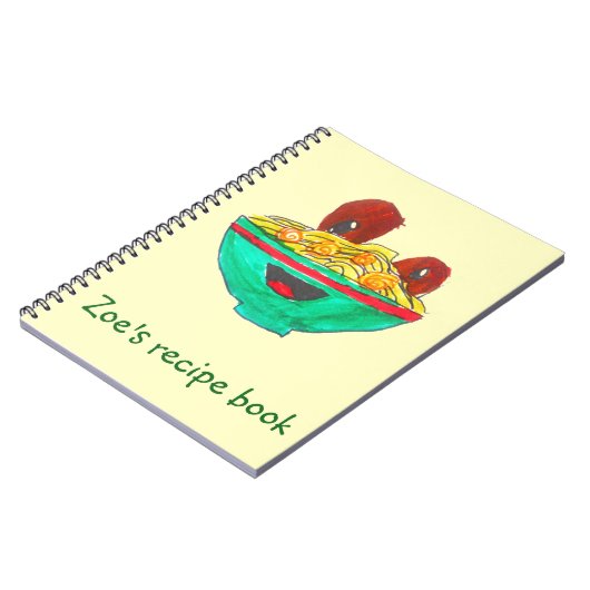 Funny cartoon spaghetti recept notitieboek (Linkerzijde)