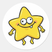 Funny Cartoon Star Character Sticker (Voorkant)