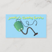 Funny cartoon-stofzuiger huishoudelijke dienst visitekaartje (Achterkant)