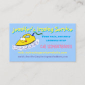 Funny cartoon strijken wasgoed visitekaartje (Voorkant)