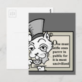 FUNNY CARTOON STYLE CAT MET TOP HAT BRIEFKAART (Voorkant / Achterkant)
