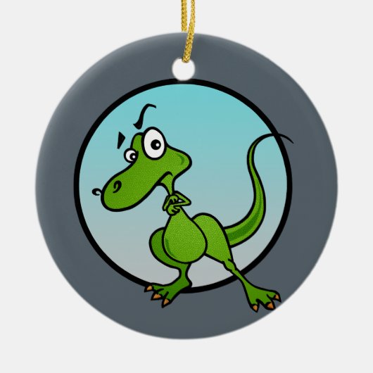FUNNY CARTOON STYLE DINOSAUR CHRISTMAS ORNAMENT (Voorkant)