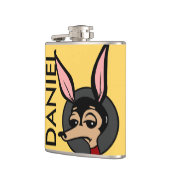 FUNNY CARTOON STYLE DOG VINYL WRAPPED FLASK HEUPFLES (Links)
