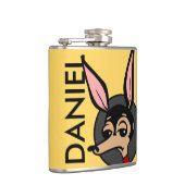 FUNNY CARTOON STYLE DOG VINYL WRAPPED FLASK HEUPFLES (Rechts)