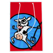 FUNNY CARTOON STYLE KOE MEDIUM MATTE GIFT BAG CADEAUZAKJE (Voorkant)