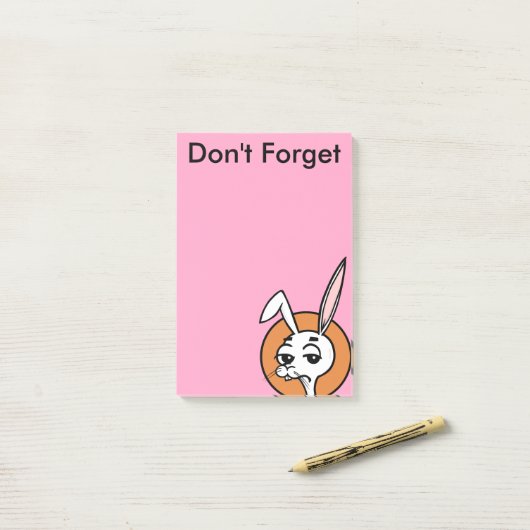 FUNNY CARTOON STYLE RABBIT POST-IT NOTEPAD POST-IT® NOTES (Op bureau)