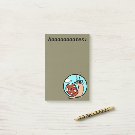 FUNNY CARTOON STYLE SNAIL GRAPHIC POST-IT NOTEPAD POST-IT® NOTES (Op bureau)
