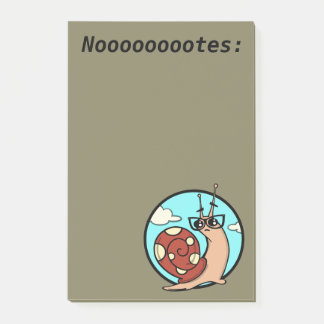 FUNNY CARTOON STYLE SNAIL GRAPHIC POST-IT NOTEPAD POST-IT® NOTES