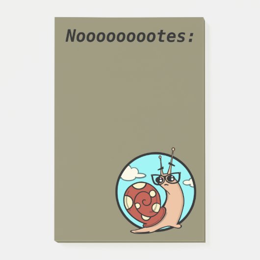 FUNNY CARTOON STYLE SNAIL GRAPHIC POST-IT NOTEPAD POST-IT® NOTES (Voorkant)