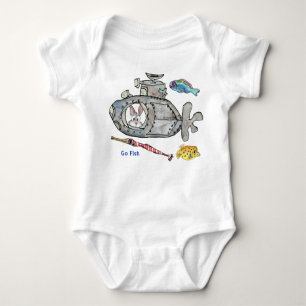 Funny Cartoon Submarine Fishing Baby Romper