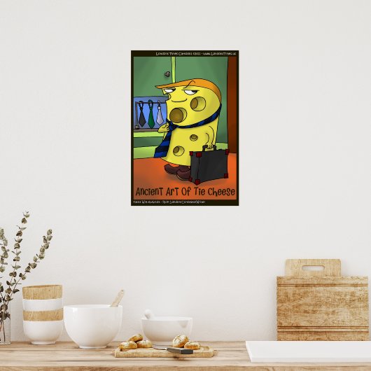 Funny Cartoon Tai Chi Poster van Rick London (Keuken)