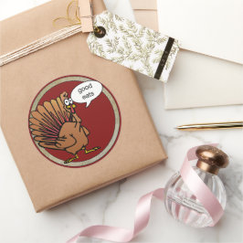 Funny Cartoon Thanksgiving Turkije Ronde Sticker