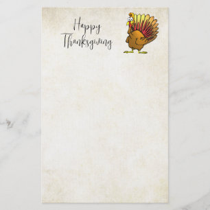 Funny Cartoon Thanksgiving Turkije Stationery Briefpapier