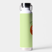 Funny Cartoon Tomato Green Vegan Vegetarian Waterfles (Voorkant)