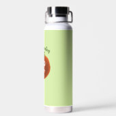 Funny Cartoon Tomato Green Vegan Vegetarian Waterfles (Achterkant)