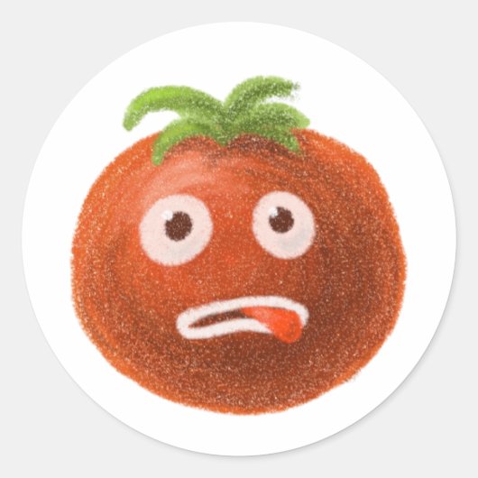 Funny Cartoon Tomato Sticker (Voorkant)