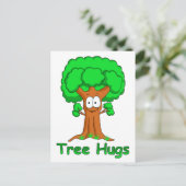 Funny Cartoon Tree Hugs Briefkaart (Staand voorkant)