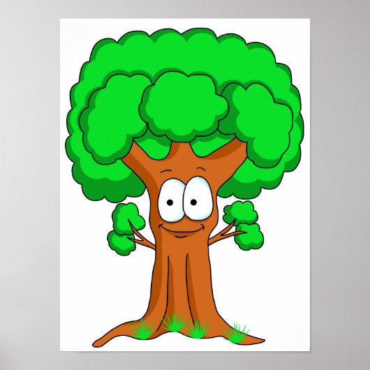 Funny Cartoon Tree Poster (Voorkant)