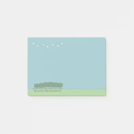 Funny Cartoon Trees en Clouds 4 x 3 Post-it Notes