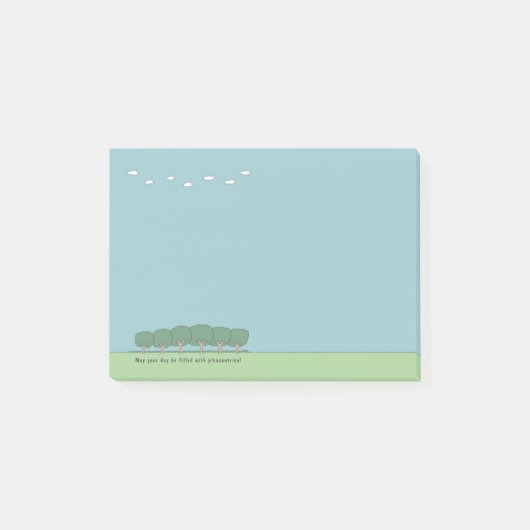 Funny Cartoon Trees en Clouds 4 x 3 Post-it Notes (Voorkant)