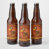 Funny Cartoon Turkey Homebrew Bier Etiket (Flessen)