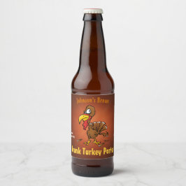 Funny Cartoon Turkey Homebrew Bier Etiket