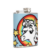 FUNNY CARTOON UNICORN EN RAINBOW GRAPHIC FLASK HEUPFLES (Rechts)