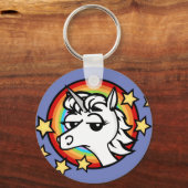 FUNNY CARTOON UNICORN ROUND SLEUTELHANGER (Voorkant)