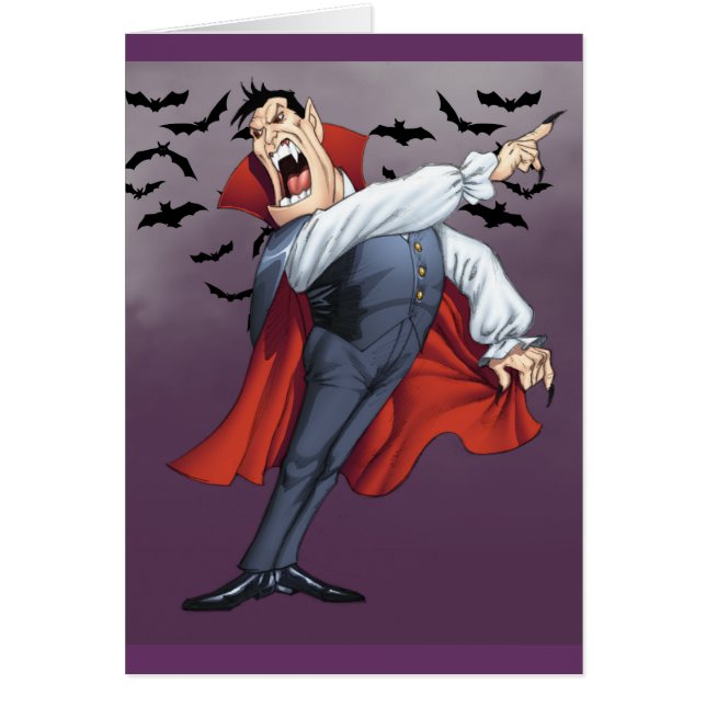 Funny Cartoon Vampire met vleermuizen van Al Rio (Voorkant)