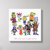 Funny Cartoon Vampires Canvas Afdruk (Voorkant)