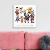 Funny Cartoon Vampires Canvas Afdruk (Insitu (Woonkamer))