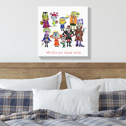 Funny Cartoon Vampires Canvas Afdruk (Insitu (Slaapkamer))