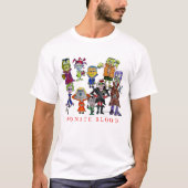 Funny Cartoon Vampires Donate Blood T-Shirt (Voorkant)