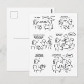 Funny Cartoon van vrouwen in een koffiewinkel Briefkaart (Voorkant / Achterkant)