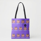 Funny Cartoon Varkensjaar Kies kleurentas 1 Monogr Tote Bag (Voorkant)