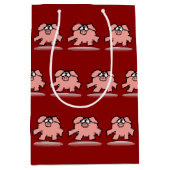 Funny Cartoon Varkensjaar Verjaardag Kies kleur MG Medium Cadeauzakje (Voorkant)