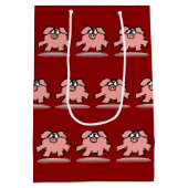 Funny Cartoon Varkensjaar Verjaardag Kies kleur MG Medium Cadeauzakje (Achterkant)