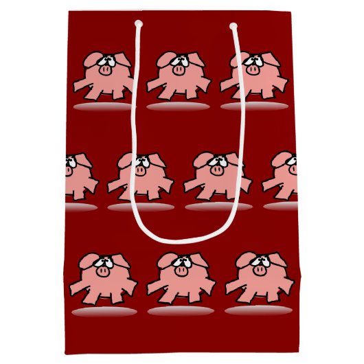 Funny Cartoon Varkensjaar Verjaardag Kies kleur MG Medium Cadeauzakje (Achterkant)