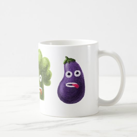 Funny Cartoon Vegetables Koffiemok (Rechts)