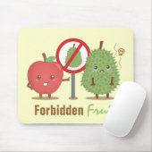 Funny Cartoon, Verboden fruit, Apple en Durian Muismat (Met muis)
