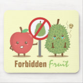Funny Cartoon, Verboden fruit, Apple en Durian Muismat (Voorkant)