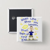 Funny Cartoon Vierkante Button 5,1 Cm (Voorkant /achterkant)