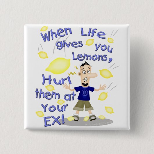 Funny Cartoon Vierkante Button 5,1 Cm (Voorkant)