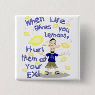 Funny Cartoon Vierkante Button 5,1 Cm