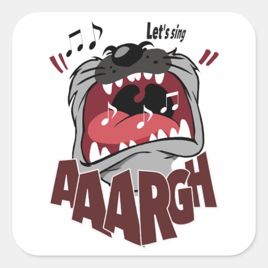 Funny cartoon vierkante sticker (Voorkant)