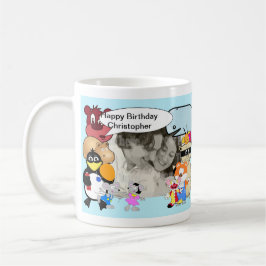 Funny cartoon voeg je foto toe koffiemok